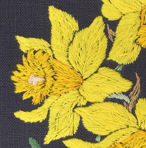 日本刺繍　作品　水仙 日本刺繍 作品 水仙